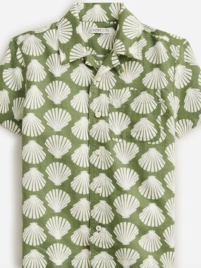 J.Crew Kids' printed short-sleeve camp shirt in linen-cotton blend - 4T